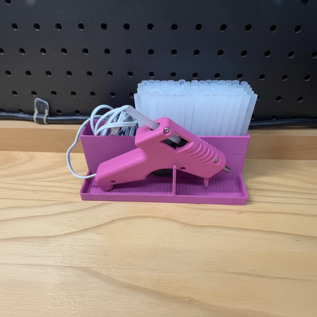 Suporte 3D para Pistola de Cola Quente c/ Porta Bastões – Organização Máxima!