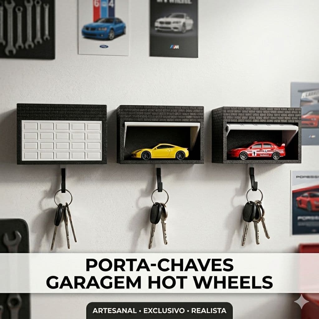 Porta Chaves Garagem Hot Wheels para Miniaturas 1:64