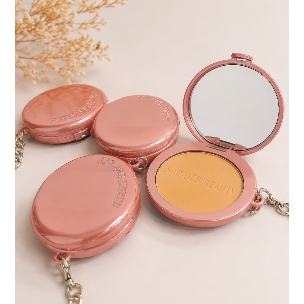 Chaveiro Pó Compacto com Espelho Sarah Beauty S6725 Mini Maquiagem Portátil