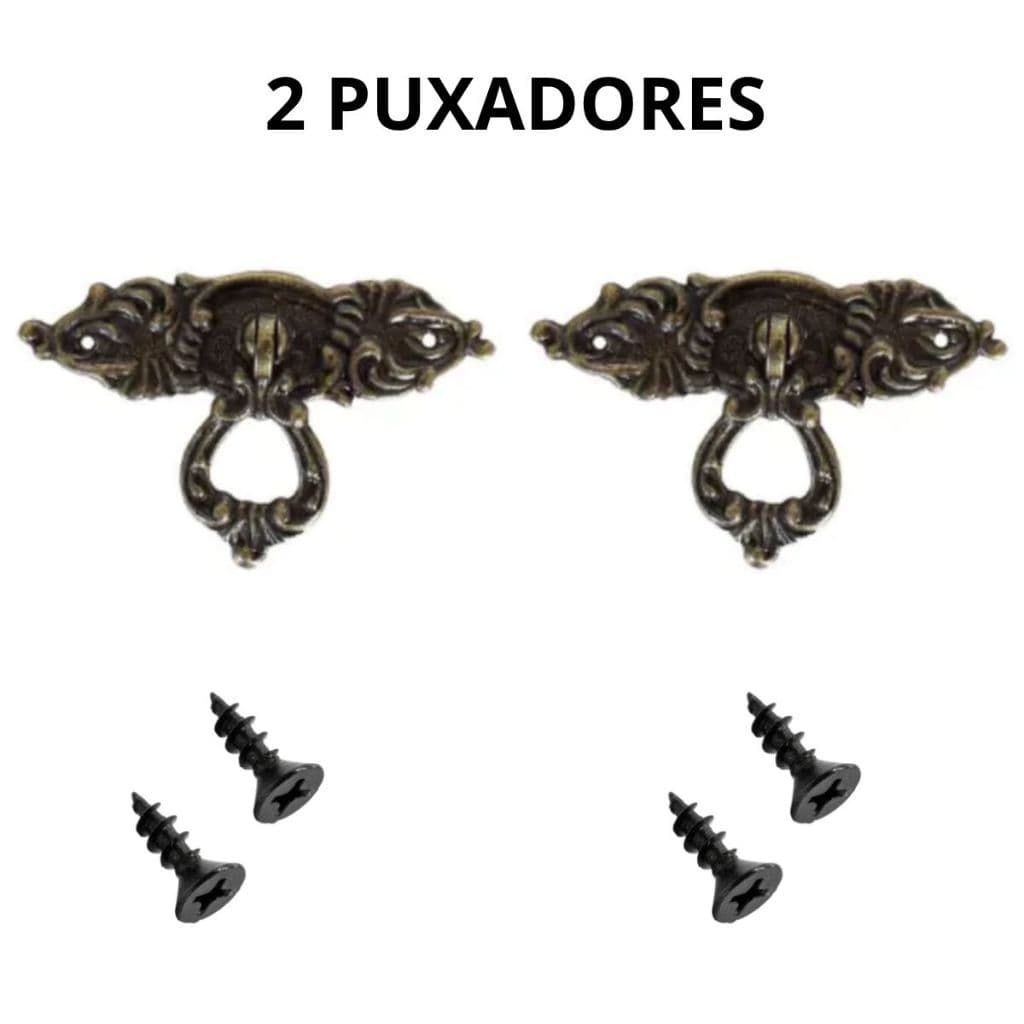 KIT 02 Puxadores Colonial Florença Para Móveis Gaveta Armário