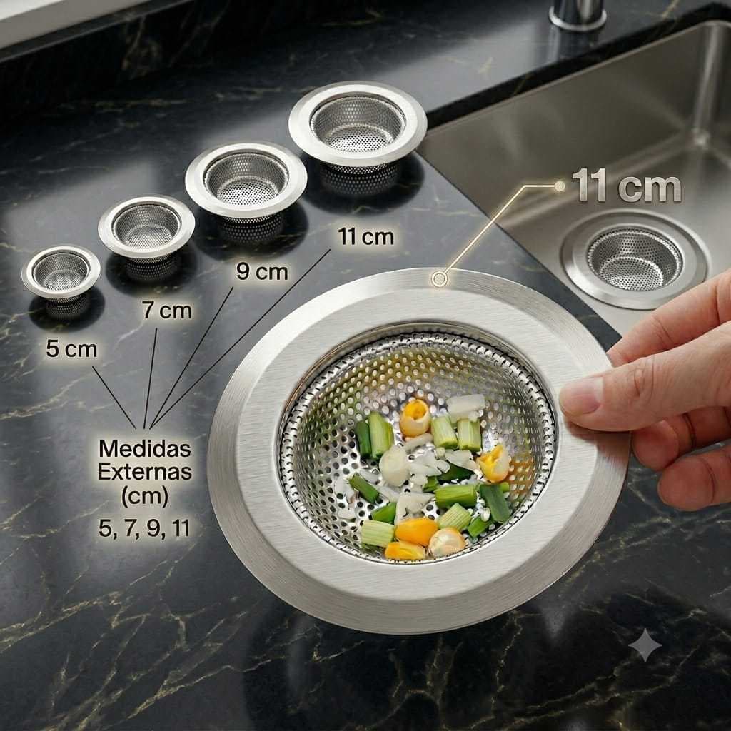 Ralo De Pia Cozinha Em Aço Inox Cesto Filtro Coletor De Alimentos