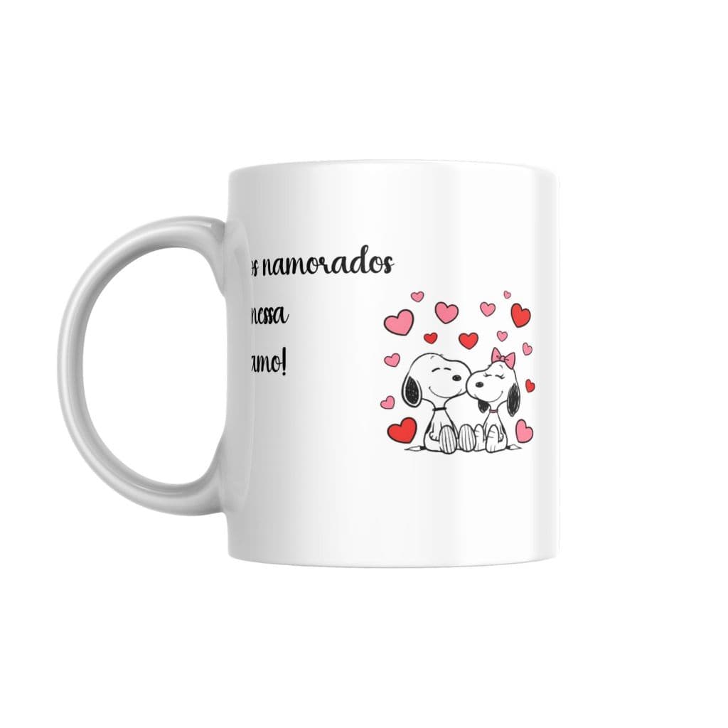 caneca personalizada dia dos namorados com nome do seu namorado namorada snoopy