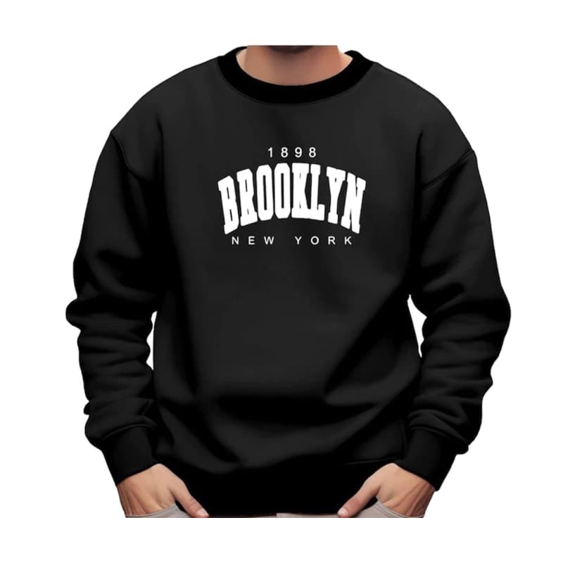 Moletom Brooklyn Careca Sem Capuz  100% Algodão Estiloso - Envio Rápido