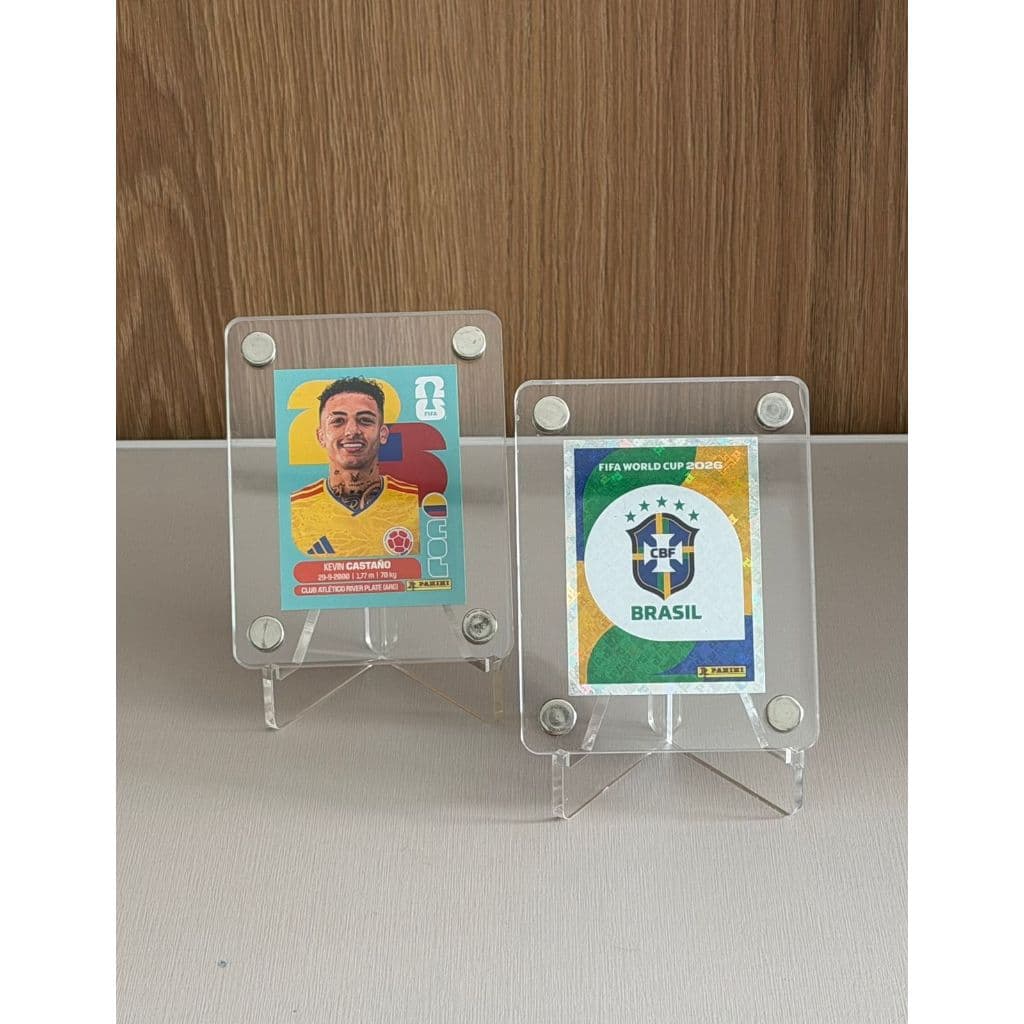 Kit Display Expositor Figurinha Copa Brasil Base Acrílico