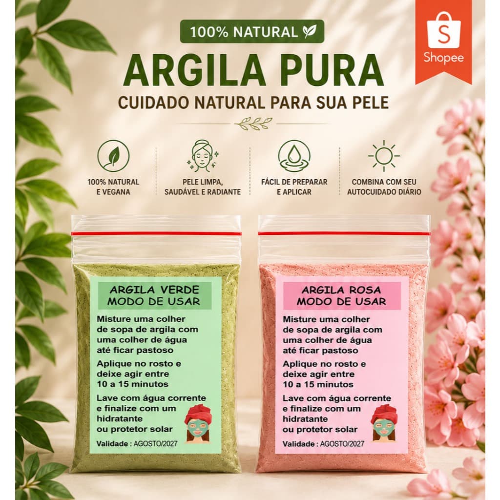 Kit com saquinhos de Argila rosa verde Mimos para Clientes Lembrancinha - eventos festa com validade