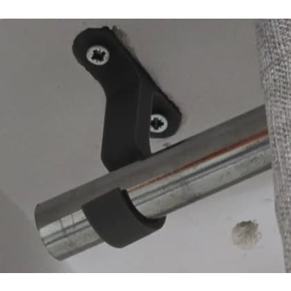 PAR de Suporte para cortinas - Suporte Para Cortina Parede/Teto Universal Reforçado Preto Trilho Varão Fácil Instalação