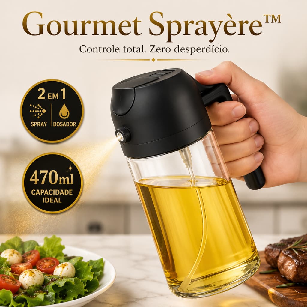 Borrifador Azeite Spray 470ml Galheteiro Pulverizador Óleo Vinagre Vidro - Gourmet Sprayère