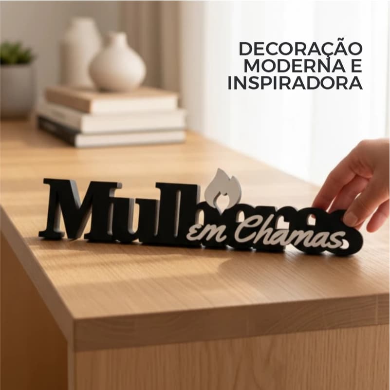 Letreiro Enfeite Decoração Feminino Mulheres em Chamas Igreja Congresso Mesa Estante Evento