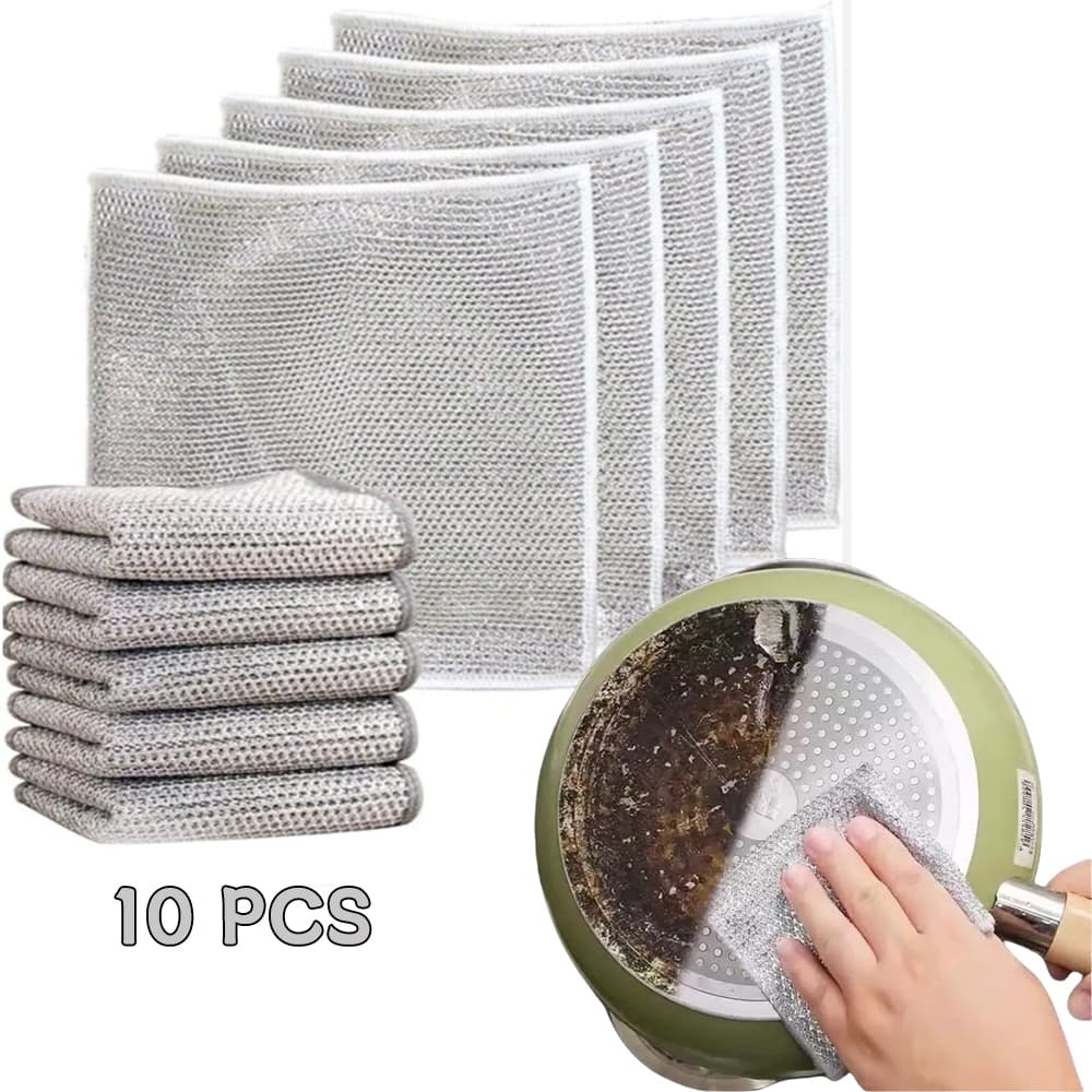 Kit 5/10/15/20 Panos De Limpeza Aço Premium Arear Panela Fogão Toalha Louça Tira Gordura Reutilizável