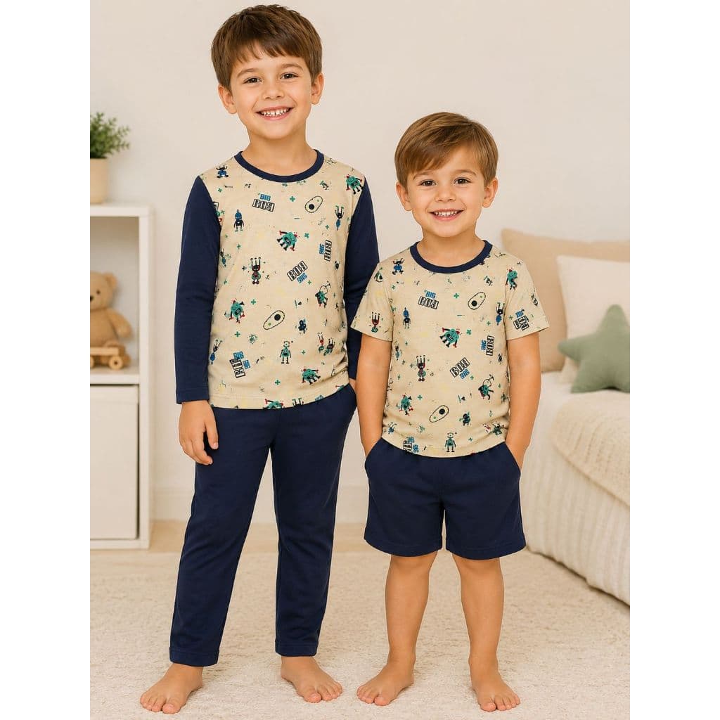pijama infantil menino masculino longo curto estampas