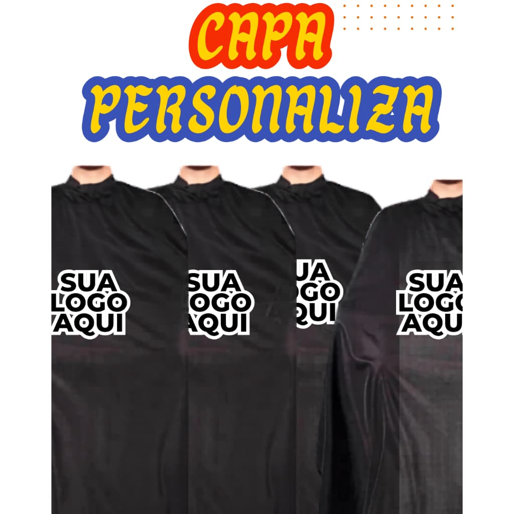 Kit 4 Capas Profissionais Barbeiro Cabeleireiro Personalizada com Logo | 150x150 | Cetim Premium