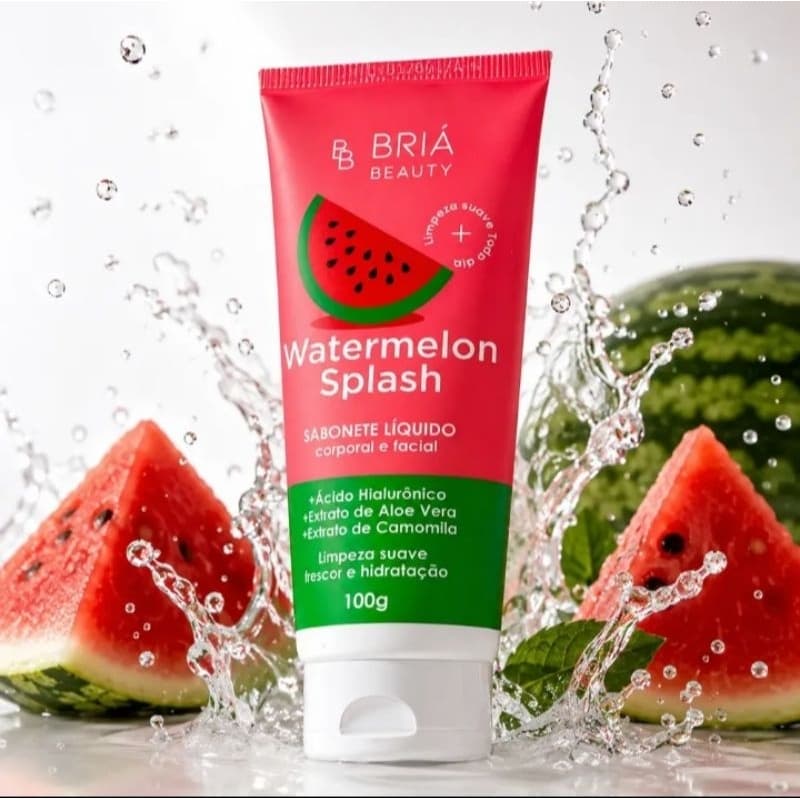 SABONETE LIQUIDO ROSTO E CORPO WATERMELON SPLASH MELANCIA 🍉 BRIÁ BEAUTY 100G