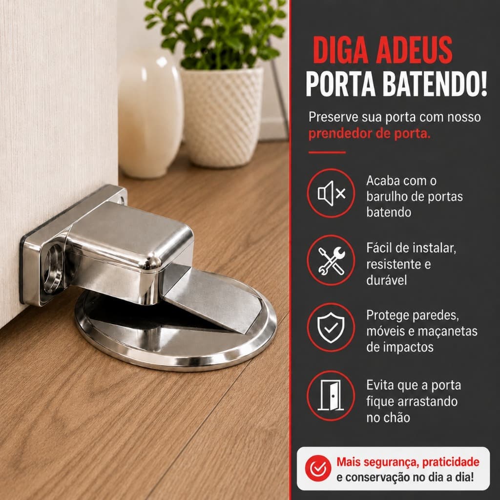 Prendedor Fixador Trava Porta Magnético Batedor Aparador de Porta Batentes de Porta