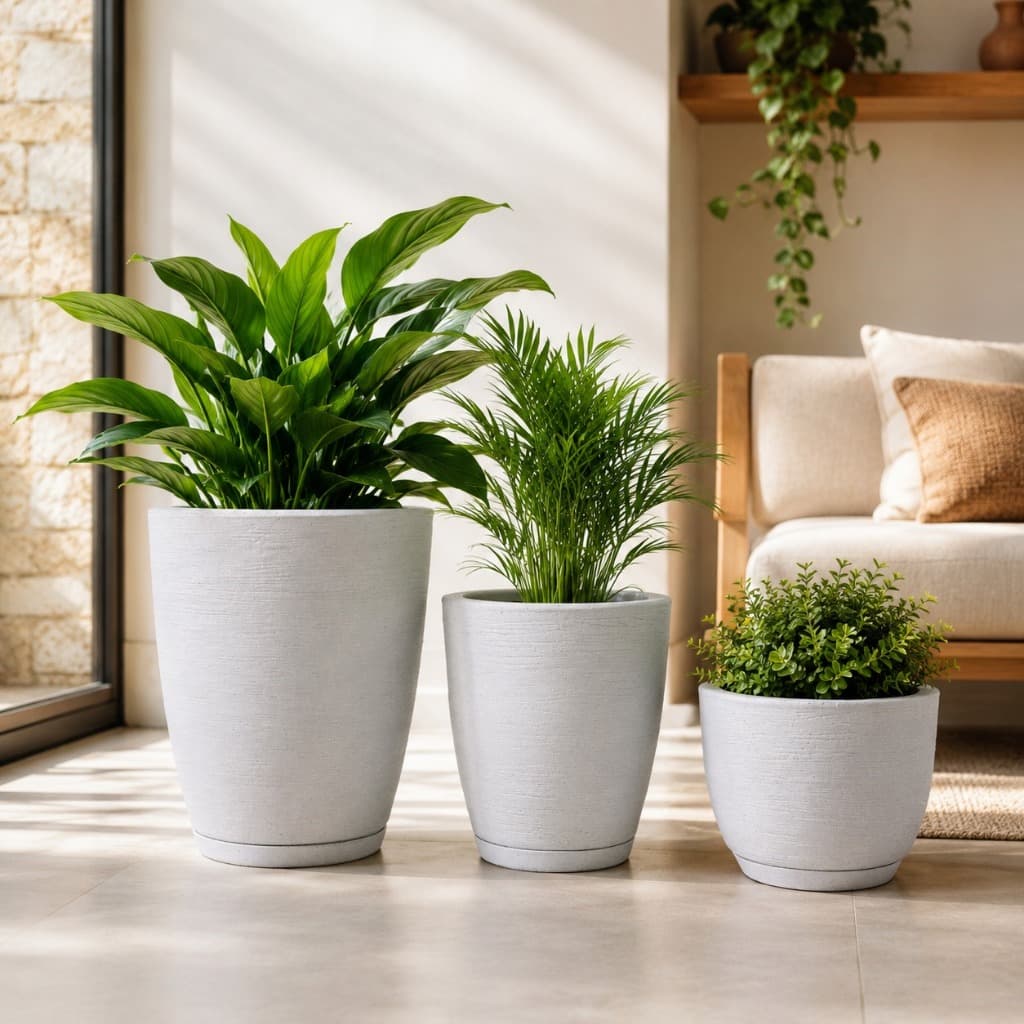 Vasos Plantas Polietileno Bojo Luxo Decorativo Jardim Sala Varanda Interior Exterior