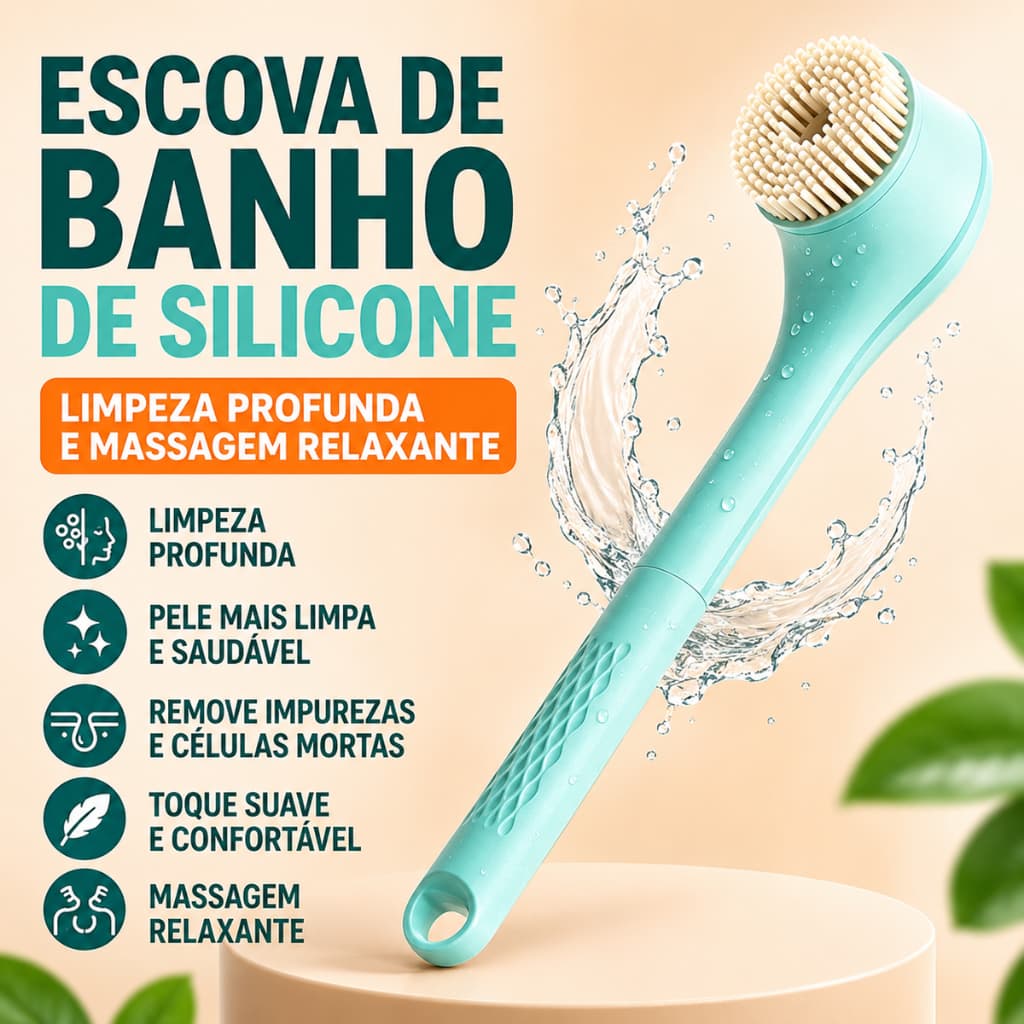 Escova Elétrica Recarregável 6 em 1 – Pele Macia, Massagem e Esfoliação Rápida