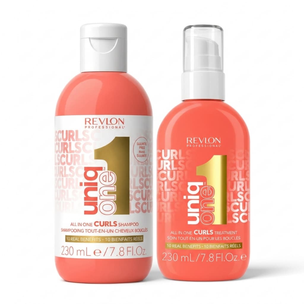 Kit Revlon Professional Uniq One Curls Shampoo + Treatment 230ml Cachos Definidos Anti Frizz Hidratação Sem Sulfato