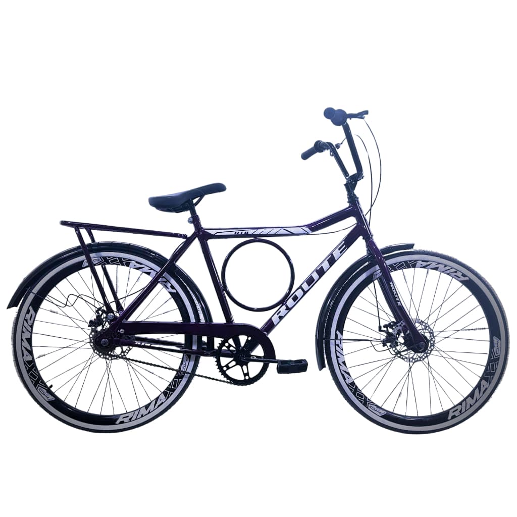 Bicicleta Barra Circular Aro 26 Route Bike – Freio a Disco e Bagageiro