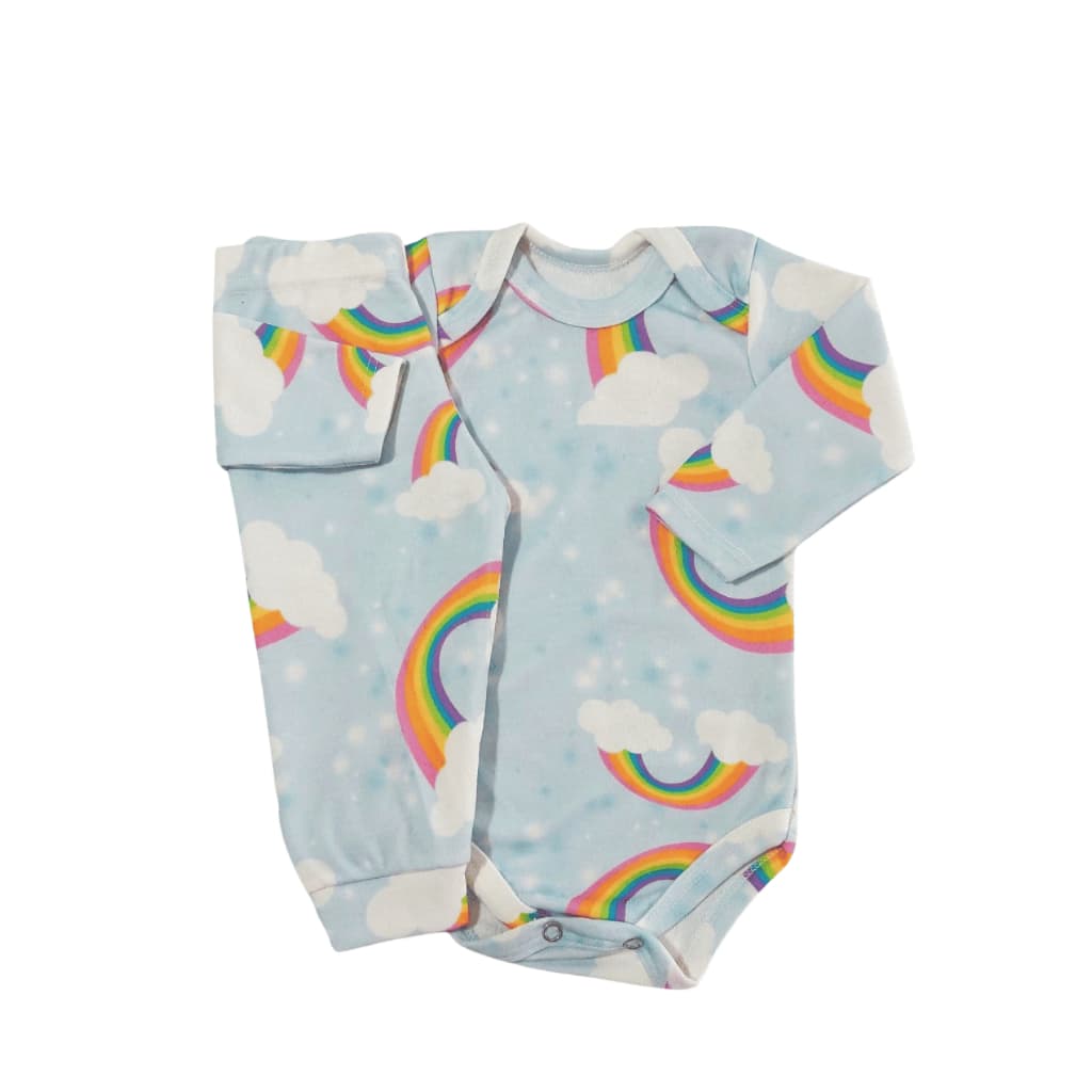 Conjunto Bebê Pagão Suedine Antialérgico Body e Calça Longo RN ao 1 Ano