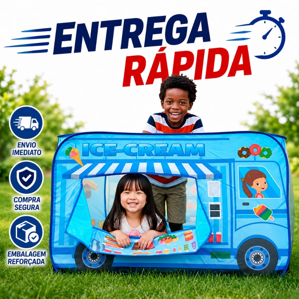 Barraca Infantil em Formato de Veiculo para Criança Brincar 112x72x75cm - ZP-1722