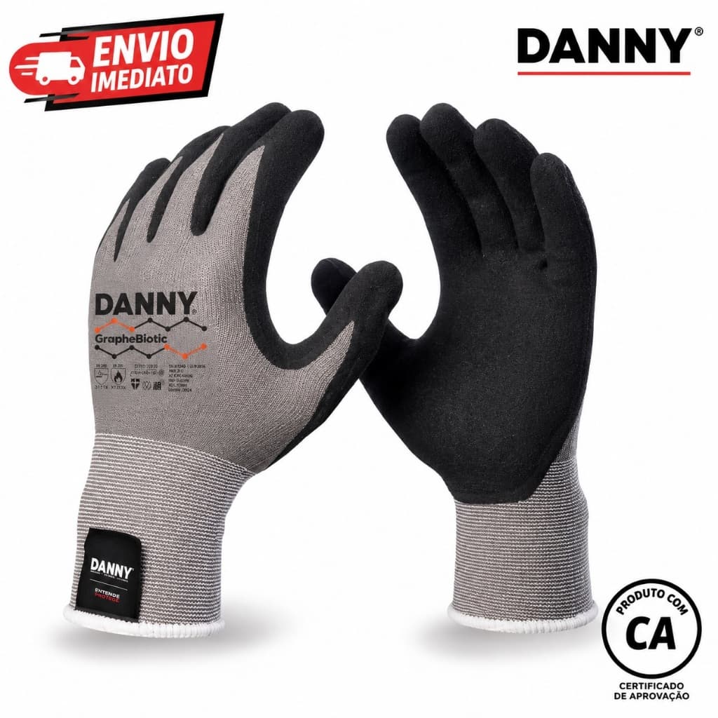 Luva Multitato Danny Em Grafeno Proteção Térmica E Mecânica Antiestática Com Ca Alta Sensibilidade