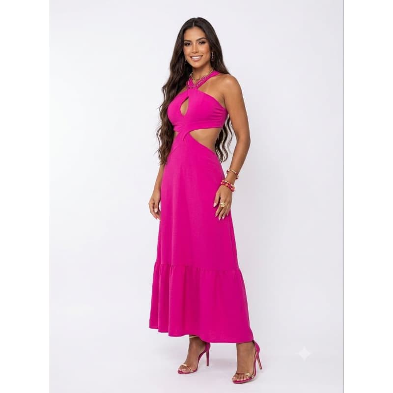 Vestido Longo Cut -Out - Elegância e Movimento
