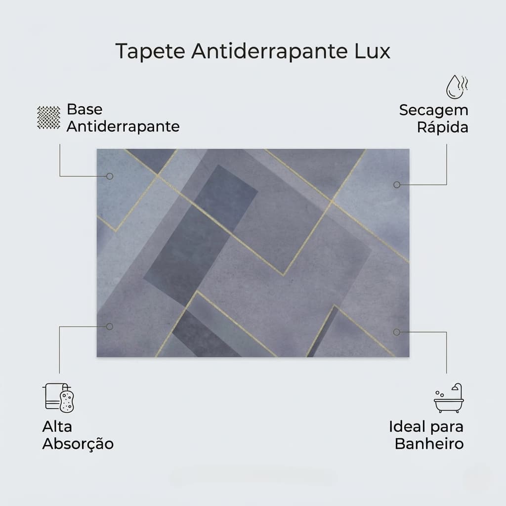 Tapete antiaderente banheiro conforto macio absorvente secagem rápida- sortido