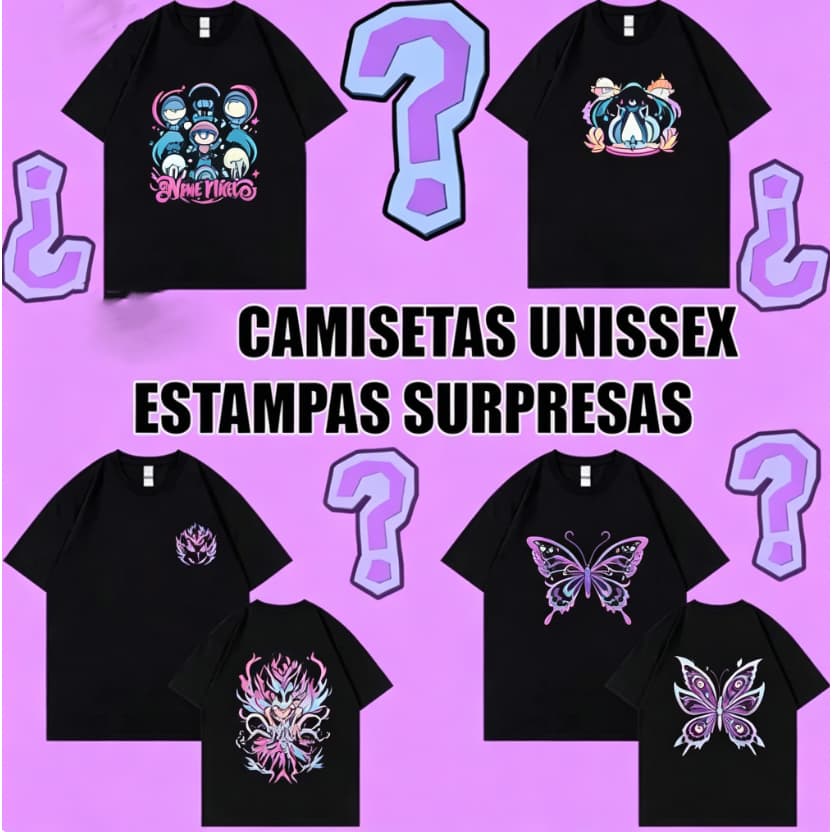 SUPER LIQUIDAÇÃO! Kit Camiseta Surpresa 100% Algodão Unissex Combina com Tudo Cabe em Qualquer Um Envio Rápido