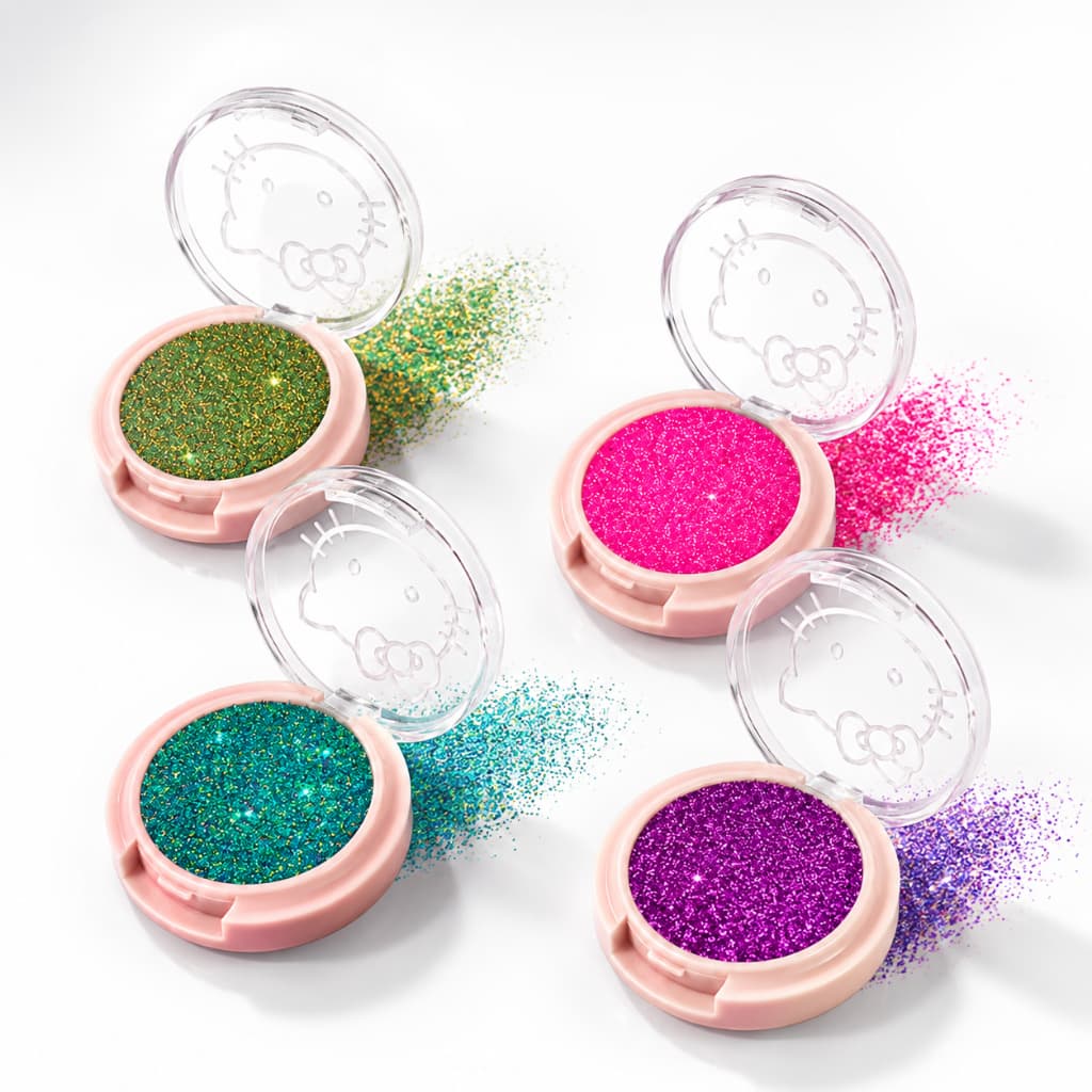 Sombra Com Glitter Infantil Cintilante Hello Kitty Colorido