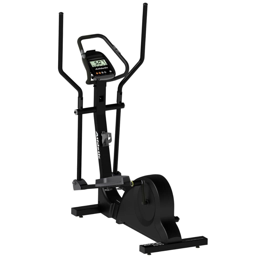 Elíptico Profissional Athletic 1600E Disco de Inércia 7kg 150kg 8 Níveis Monitor 14 Funções