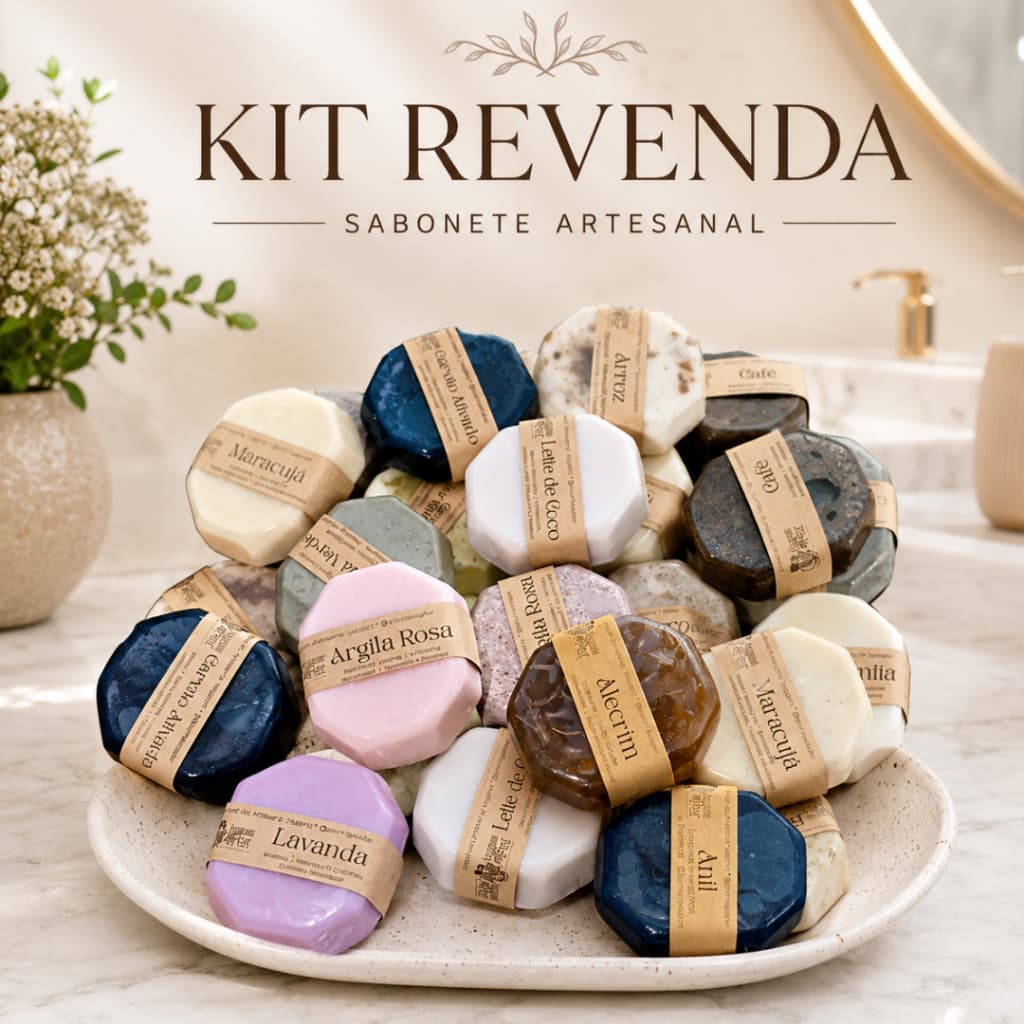 Kit Revenda Sabonete Facial e Corporal Hidratante Depilatório e Clareador Produto Artesanal e Vegano