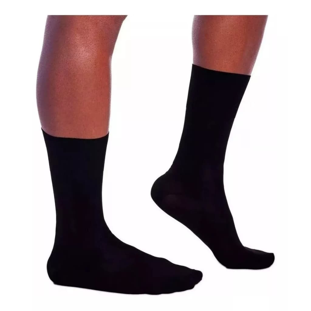 Kit 9 Pares Meia Social Masculina Cano Alto Básica Cores Preta