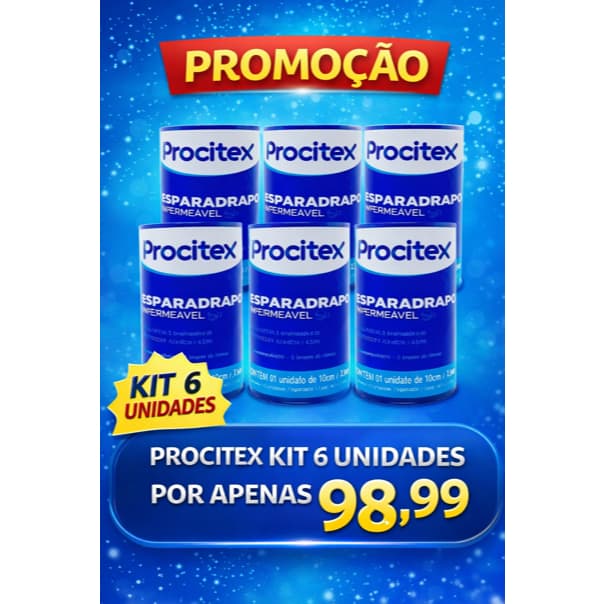 Esparadrapo Impermeável 10x4,5m KIT C/ 6 Unidades (Qualidade Cremer)