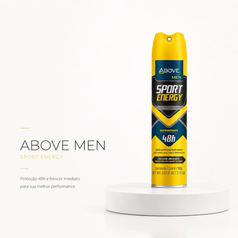 Desodorante Above Sport Energy Aerosol 90g Antitranspirante 48h Original