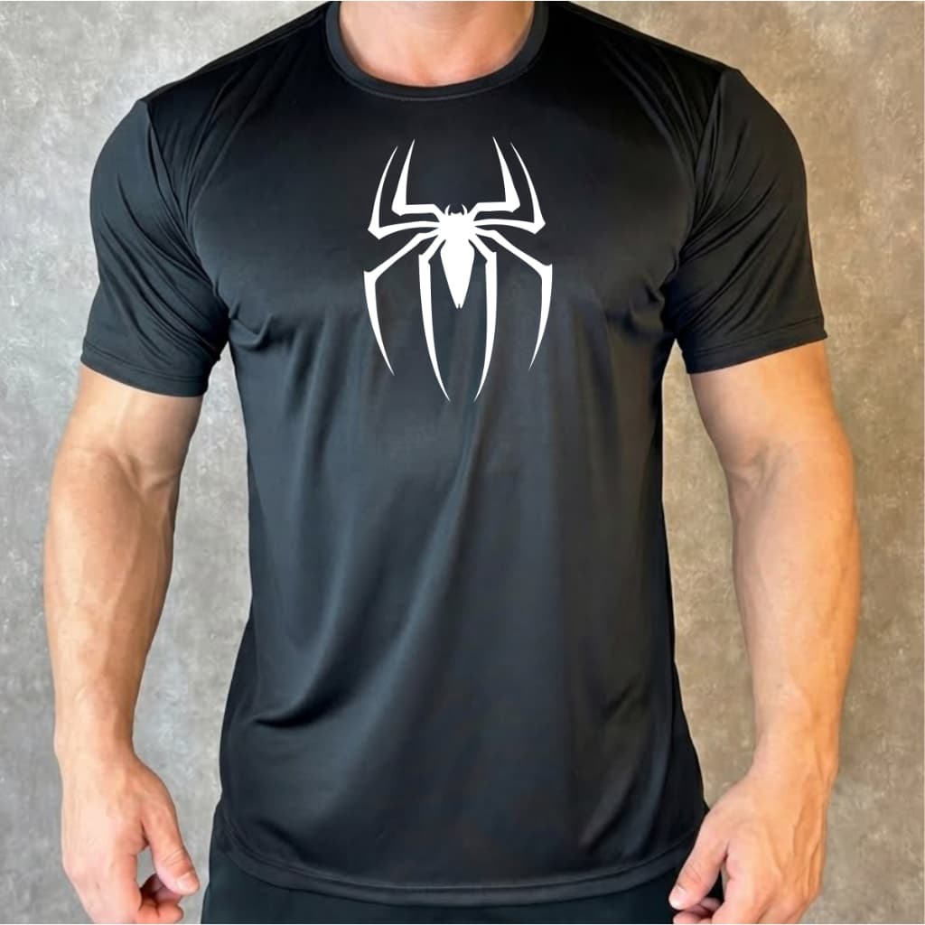 Camiseta Dry Fit Homem Aranha Spider Man Dry Fit Academia Treino Corrida Proteção UV 50+ Anti Odor