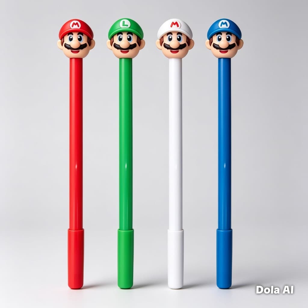 Caneta Esferográfica Super Mário 3d Ponta Fina
