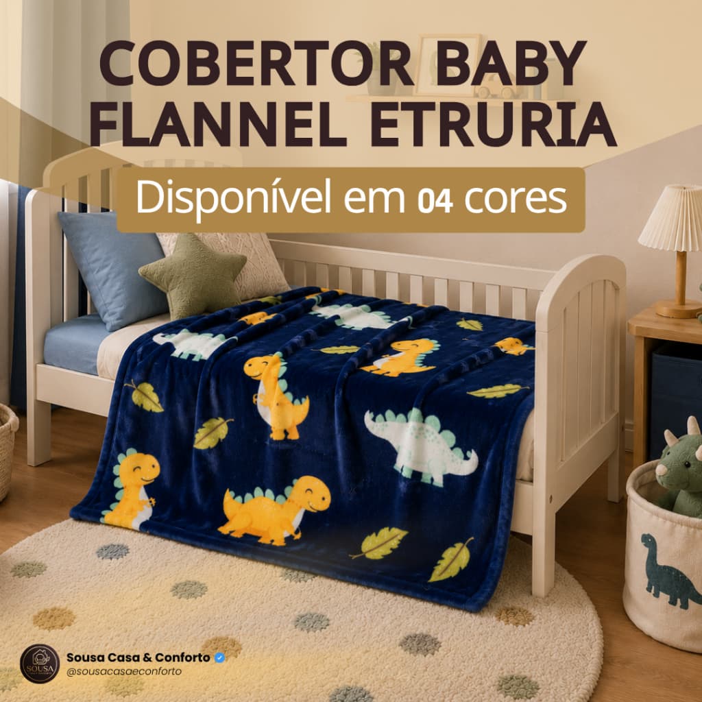 Cobertor Bebe Etruria Baby Flanel Inverno Toque Seda Macio Quarto Sala Berço Bebe Conforto