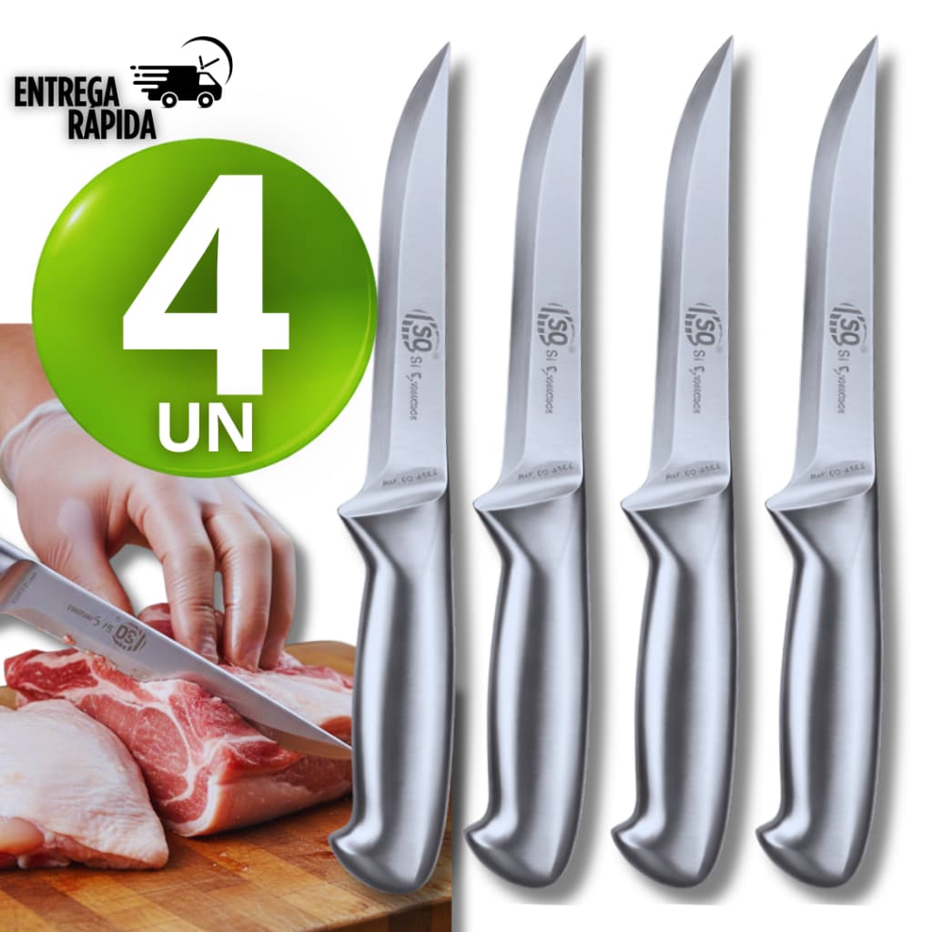 Conjunto Facas Para Desossar 6' Aço Inox Profissional Açougue Cozinha Restaurante Premium Utilidades