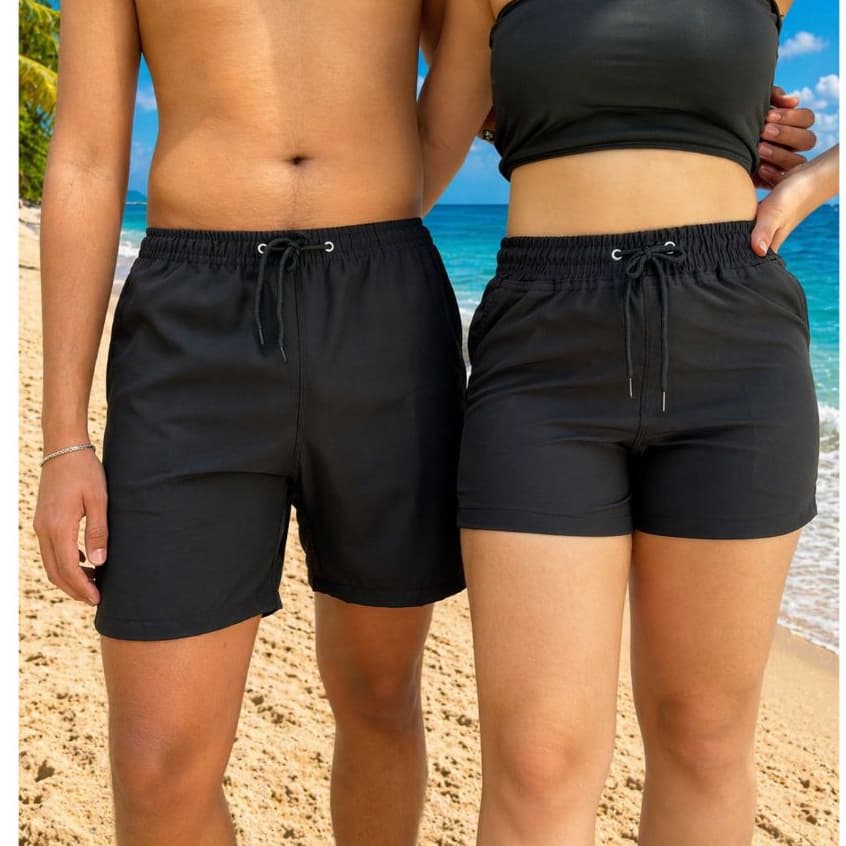Kit short Casal Mozão Short Tactel Com Elastano Moda Praia Mauricinho Combinadinho Namorados saida praia