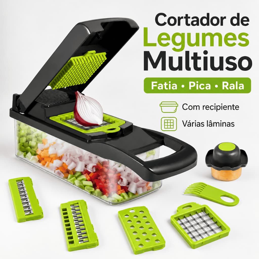 Picador de Verduras Portátil para Cozinha Doméstica e Lanchonetes, Lavável Completo Desmontável