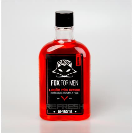 Loção Pós Barba Fox Vermelha Revitalizante Hidratante Frescor e Conforto Masculino