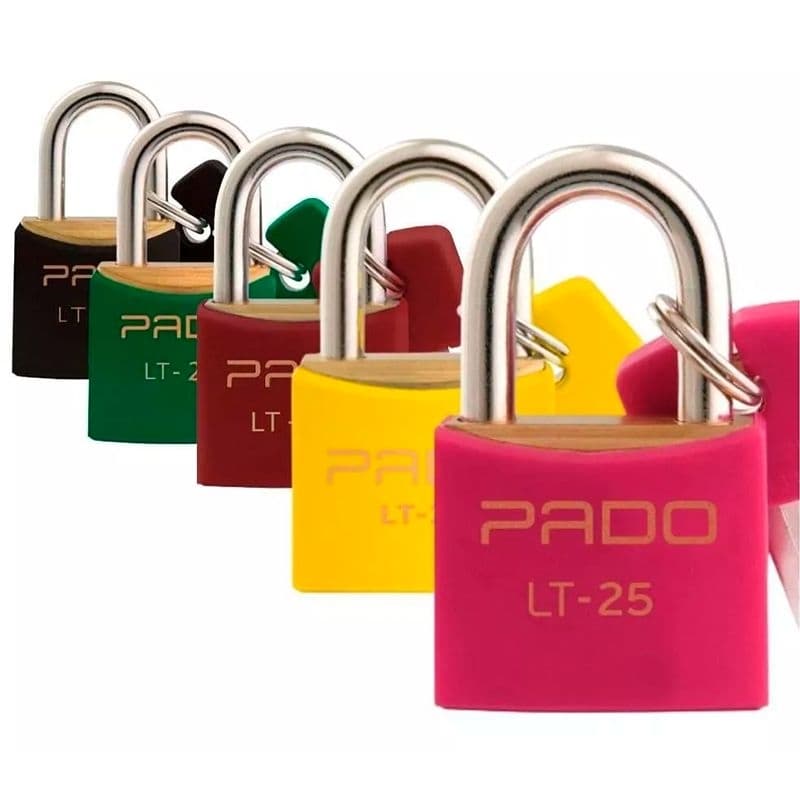 Cadeado Pado /latão/ várias cores tamanho 25mm - 2 chaves segurança e qualidade