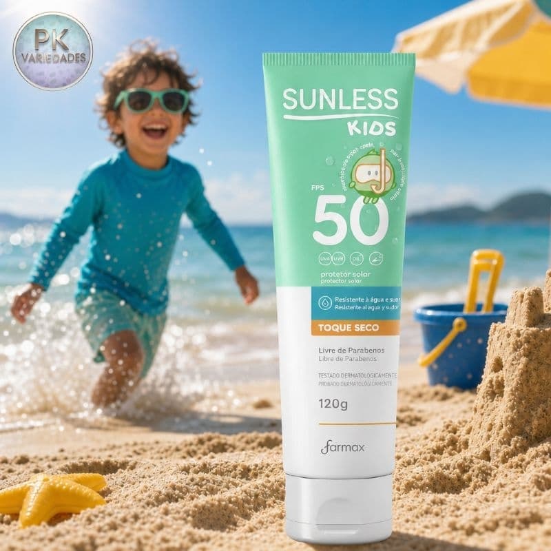 PROTETOR SOLAR INFANTIL FPS50 SUNLESS 120G (CHEIRINHO DE MAÇA VERDE)