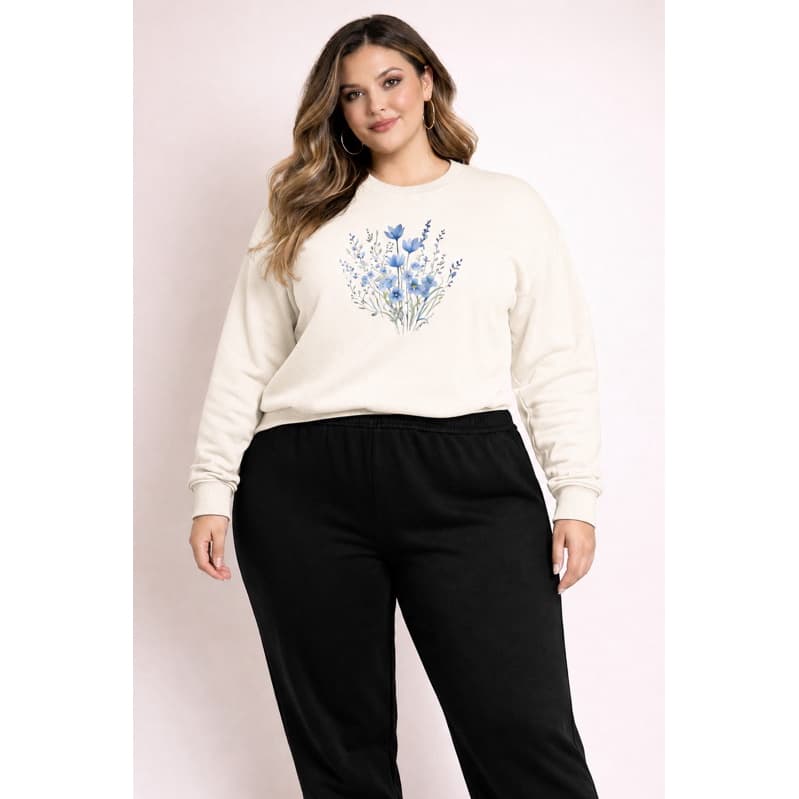 Blusa Moletom Feminina Plus Size Estampada Quentinha Moderna