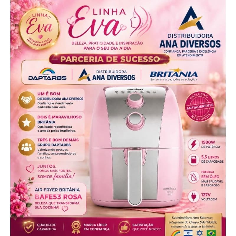 🌈🇮🇱✡🇧🇷AIR FRYER BRITANIA (BAFE53) 1500W 127V