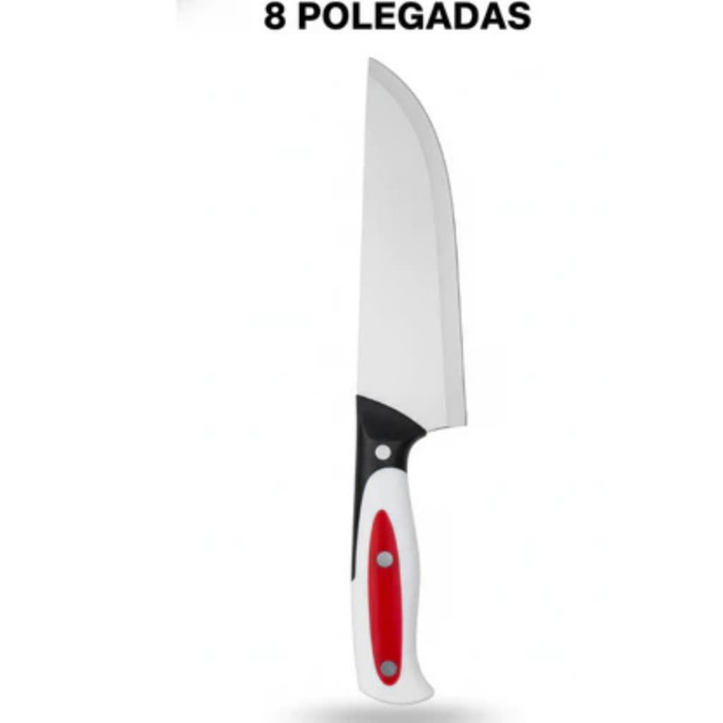 Faca Chef Profissional 8 Polegadas Aço Inox Afiada - Corte Preciso para Carnes e Legumes Cozinha