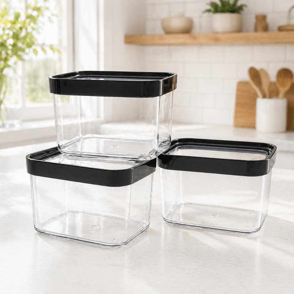 Kit 3 Potes Herméticos Para Cereais 1 Litro Helsim