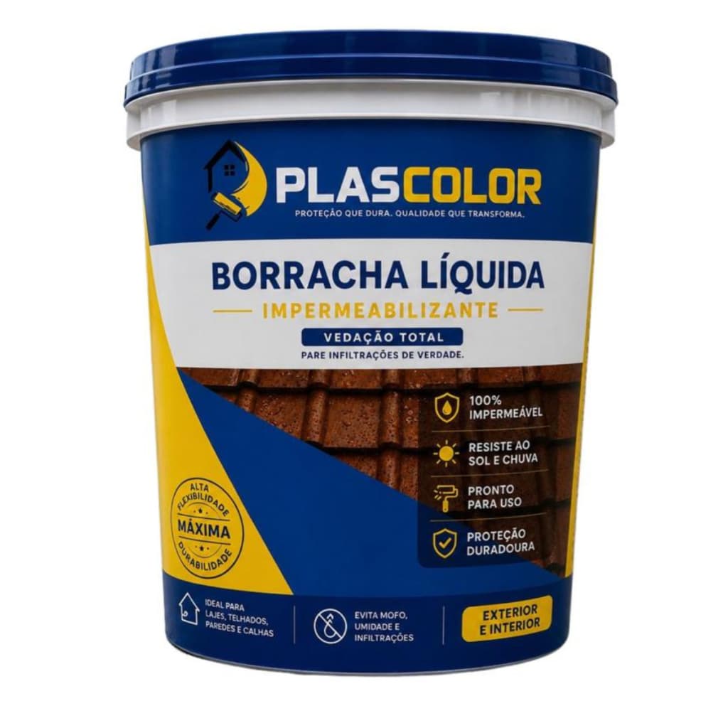 Borracha Líquida Impermeabilizante  18 Litros - Plascolor