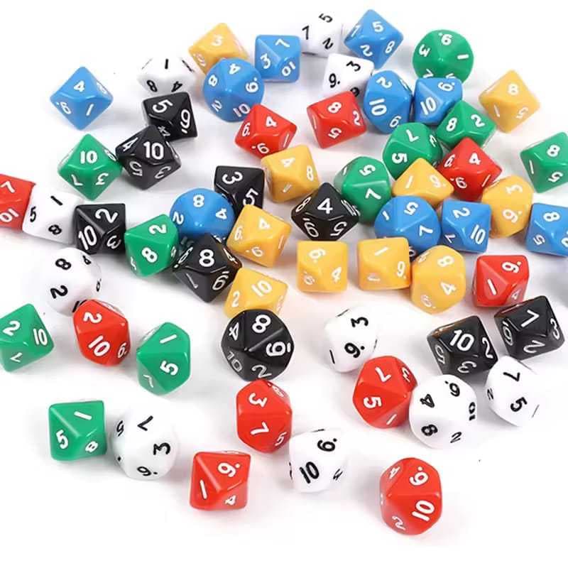 Dado D10 (10 Lados) - Perfeito para RPG de Mesa, Tormenta, Vampiro a Máscara e D&D (Unitário)