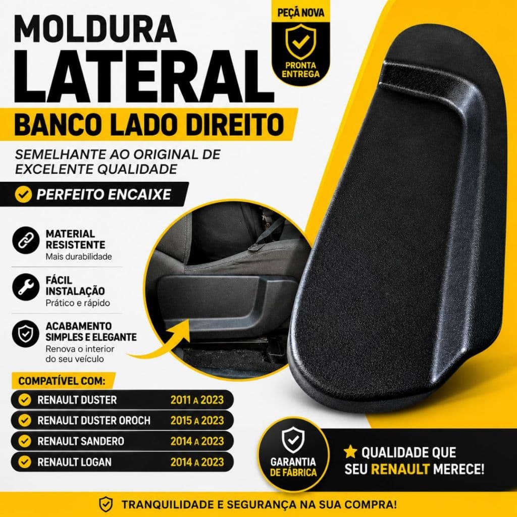 Moldura Lateral Banco Direito Duster Oroch Sandero Logan