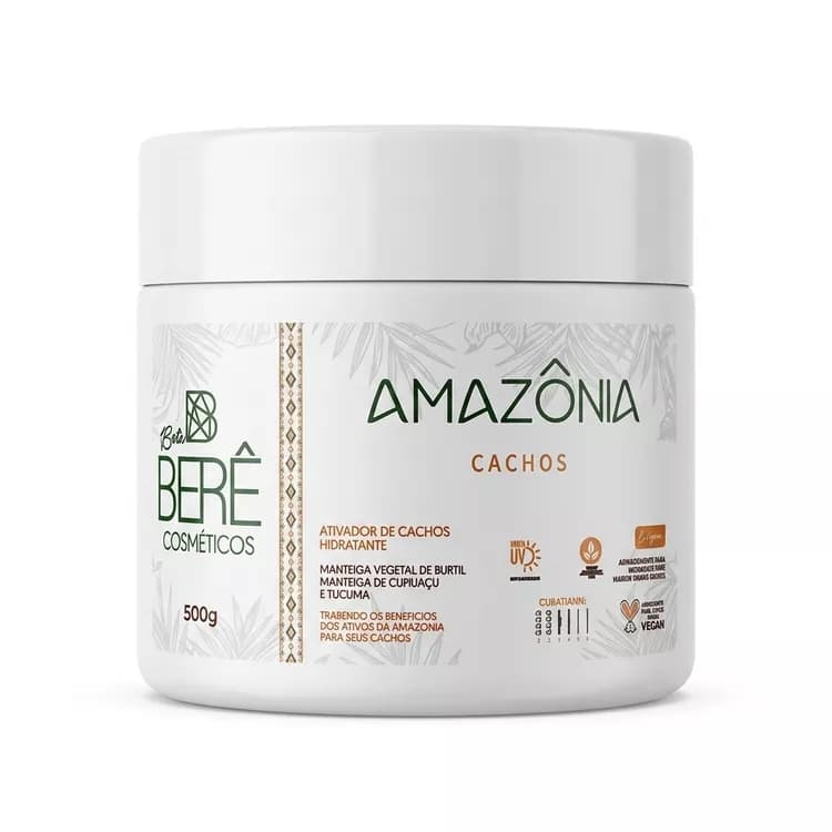 Ativador de Cachos Bela Berê Ativos Amazônia 500g 4em1 Definição Argan Macadâmia Vegano